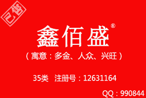 【已售】鑫佰盛,35类商标,超市商标,连锁加盟店商标